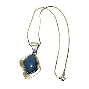 Jay King DTR Blue Adventurine Sterling Silver Pendant and Necklace 18" 925